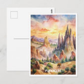 Carte Postale Peinture à l'aquarelle du parc national des Pinnac (Devant / Derrière)