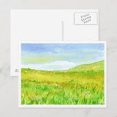 Carte Postale Peinture à l'aquarelle fleur sauvage Prairie (Devant / Derrière)