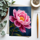 Carte Postale Peinture à l'aquarelle florale rose
