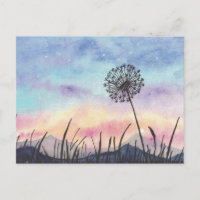 Peinture à l'aquarelle Pissenlit