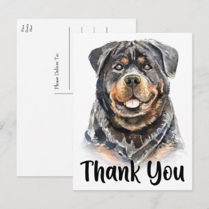 Carte Postale Peinture à l'aquarelle Rottweiler Chien Toutou Mig