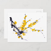 Carte Postale Peinture à l'encre et à l'aquarelle de sumie de ch (Devant / Derrière)