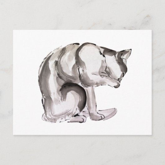 Carte Postale Peinture à l'encre pour lave-chats (Devant)