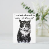 Carte Postale Peinture à l'encre suie de chat (Debout devant)