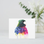 Carte Postale Peinture à l'huile Abstraite d'oiseaux perroquets (Debout devant)
