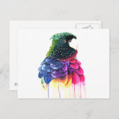 Carte Postale Peinture à l'huile Abstraite d'oiseaux perroquets (Devant / Derrière)