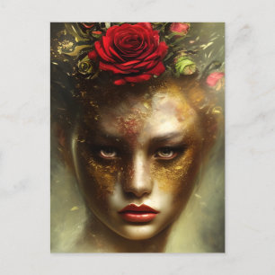 Carte Postale Peinture à l'huile bords brûlés vintage en détress