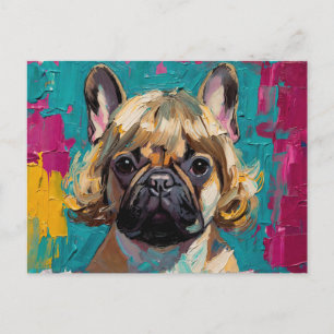 Carte Postale Peinture à l'huile de chien sérieux (#3)