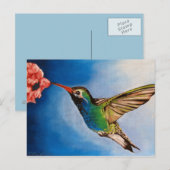 Carte Postale Peinture à l'huile de colibri (Devant / Derrière)
