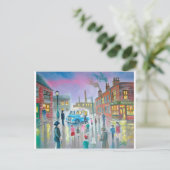 Carte Postale Peinture à l'huile de la fourgonnette de crème gla (Debout devant)