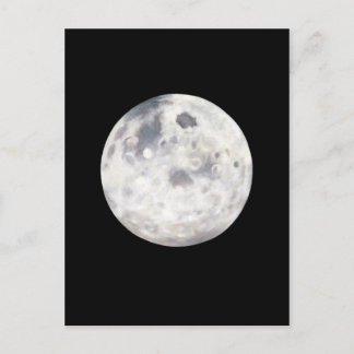 Carte Postale Peinture à l'huile de Pleine lune noire et blanche