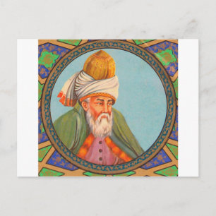 Carte Postale peinture à l'huile de portrait de rumi