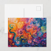 Carte Postale Peinture à l'huile de tourbillons psychédélique (Devant / Derrière)