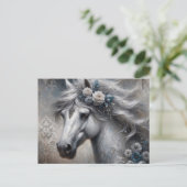 Carte Postale Peinture à l'huile mystique de Cheval d'Argent (Debout devant)