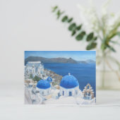 Carte Postale peinture à l'huile Santorini Oia (Debout devant)