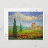 Carte Postale Peinture à l'huile toscane (Devant / Derrière)