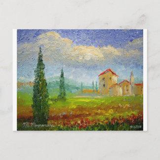 Carte Postale Peinture à l'huile toscane