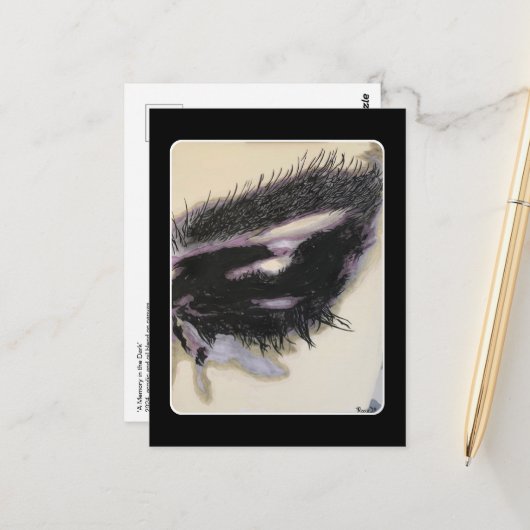 Carte Postale Peinture 'A Memory in the Dark' sur une  (Devant/Arrière en situation)