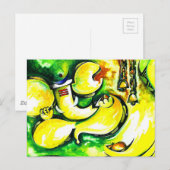 Carte Postale Peinture Abstraite artisanale de Lord Ganesha (Devant / Derrière)