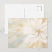 Carte Postale Peinture abstraite de fleurs blanches. (Devant / Derrière)