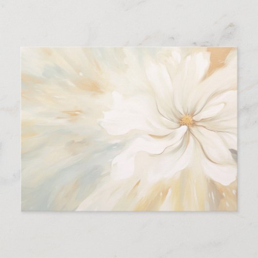 Carte Postale Peinture abstraite de fleurs blanches. (Devant)