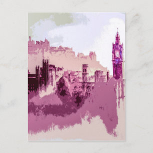 Carte Postale Peinture Abstraite Édimbourg Capitale de l'Écosse