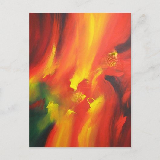 Carte Postale Peinture Abstraite expressionniste moderne colorée (Devant)