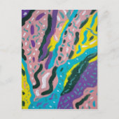 Carte Postale Peinture Abstraite expressive en plusieurs couleur (Devant)
