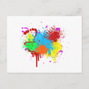 Carte Postale Peinture Abstraite Jolie Tache de Peinture