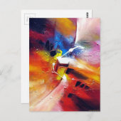 Carte Postale Peinture Abstraite moderne colorée (Devant / Derrière)