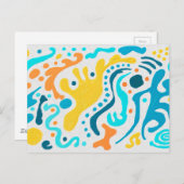 Carte Postale Peinture Abstraite moderne colorée (Devant / Derrière)