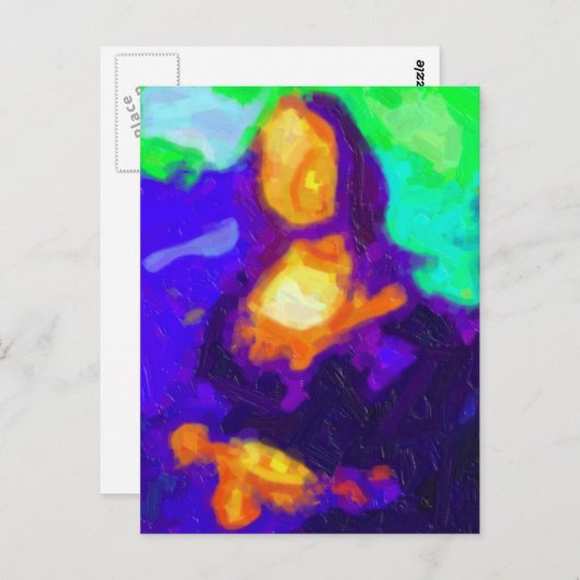 Carte Postale Peinture Abstraite Mona Lisa (Devant / Derrière)