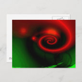 Carte Postale Peinture Abstraite verte rouge (Devant / Derrière)