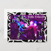 Carte Postale - Peinture Abstraite Whimsical Cheva (Devant / Derrière)