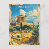 Carte Postale Peinture Acropole Grèce Athènes (Devant)