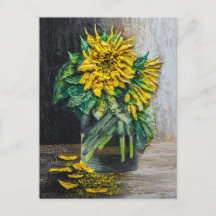 Peinture acrylique nature morte de tournesols 
