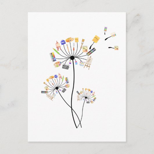 Carte Postale Peinture Amateurs Dandelion Cadeau Pour Peintres A (Devant)