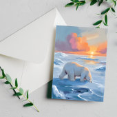 Carte Postale Peinture animale d'hiver de l'ours polaire