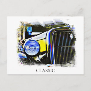 Carte Postale *~* Peinture Antique Vintage Classique Voiture For