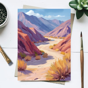 Carte Postale Peinture aquarelle de la nature du canyon du déser