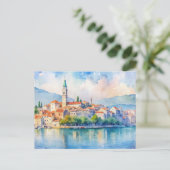 Carte Postale Peinture aquarelle de la ville de Split Croatie (Debout devant)