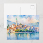Carte Postale Peinture aquarelle de la ville de Split Croatie (Devant / Derrière)