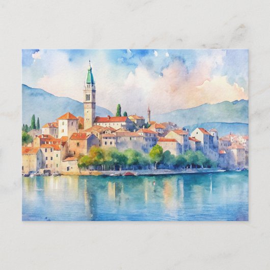 Carte Postale Peinture aquarelle de la ville de Split Croatie (Devant)