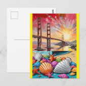 Carte Postale Peinture aquarelle de San Francisco, Golden Gate B (Devant / Derrière)