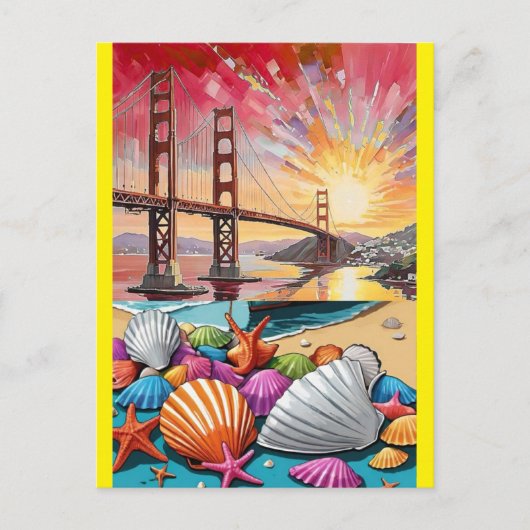 Carte Postale Peinture aquarelle de San Francisco, Golden Gate B (Devant)