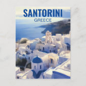 Carte Postale Peinture aquarelle de Santorin Grèce (Devant)