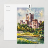 Carte Postale Peinture aquarelle du château de Dover (Devant / Derrière)