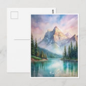 Carte Postale Peinture aquarelle du parc national de Banff  (Devant / Derrière)