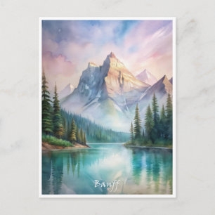 Carte Postale Peinture aquarelle du parc national de Banff 