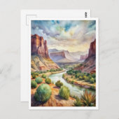 Carte Postale Peinture aquarelle du parc national de Big Bend  (Devant / Derrière)